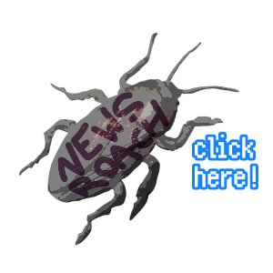 
A picture of grey cockroach that says Click Here
